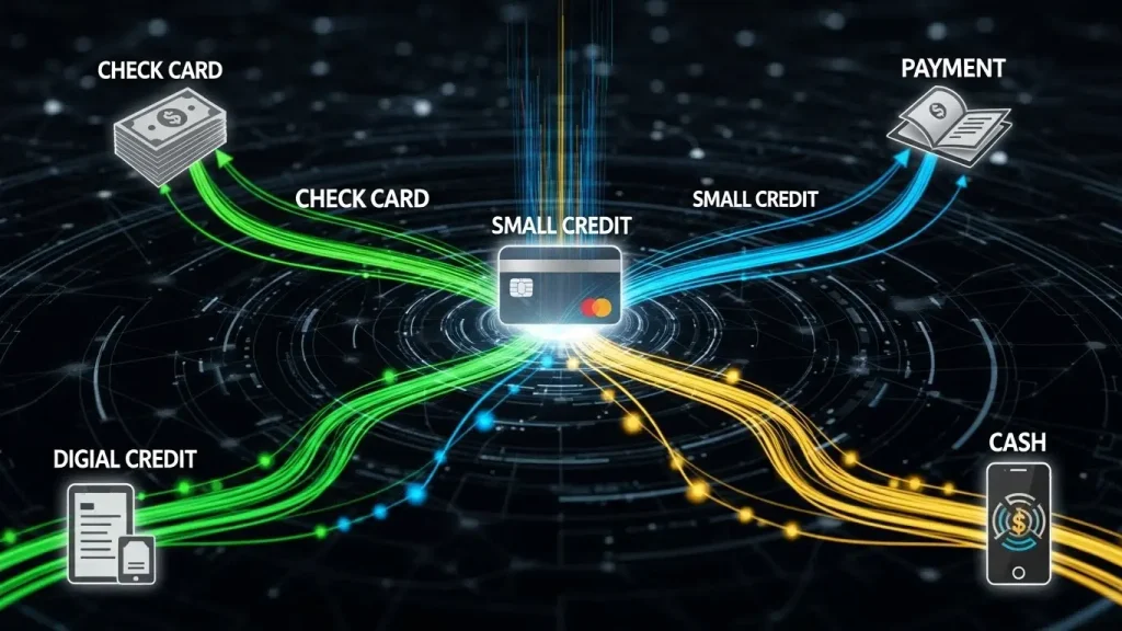 체크 카드 소액 신용 현금화 진행 흐름 이미지