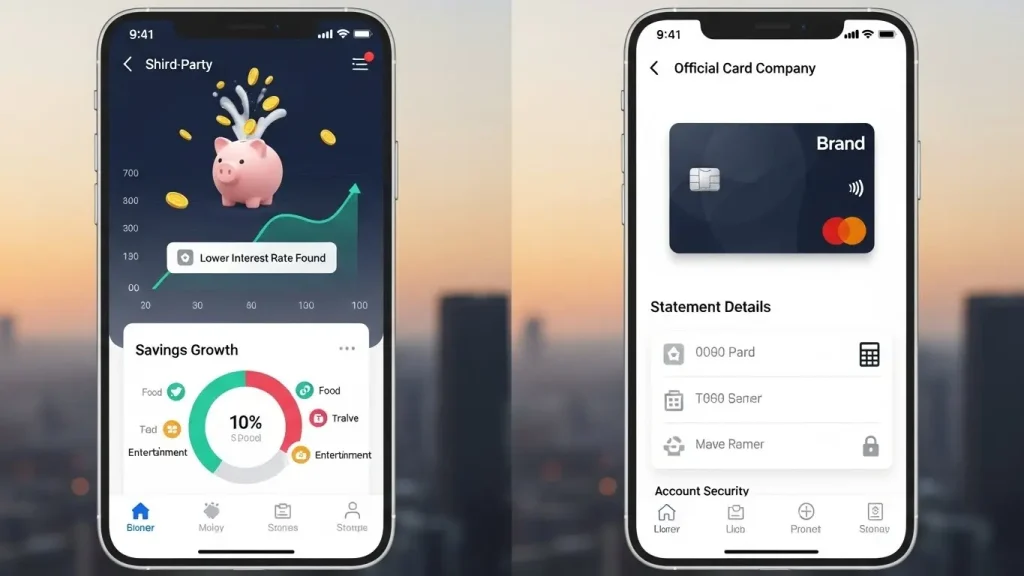 카드사 공식 서비스 비교 이미지