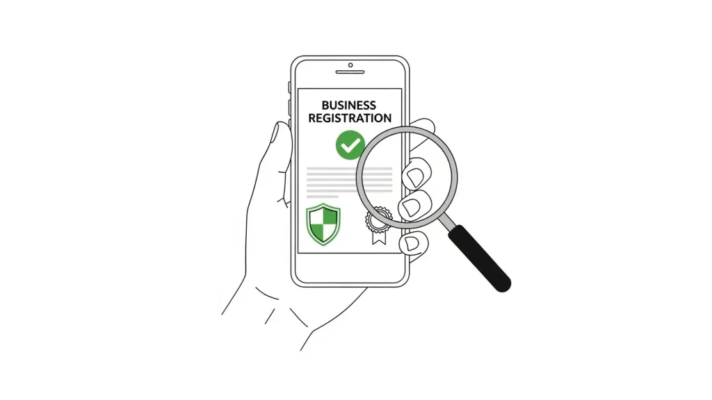 안전한 거래를 위한 정식 업체 검증 체크리스트와 보안 확인 일러스트